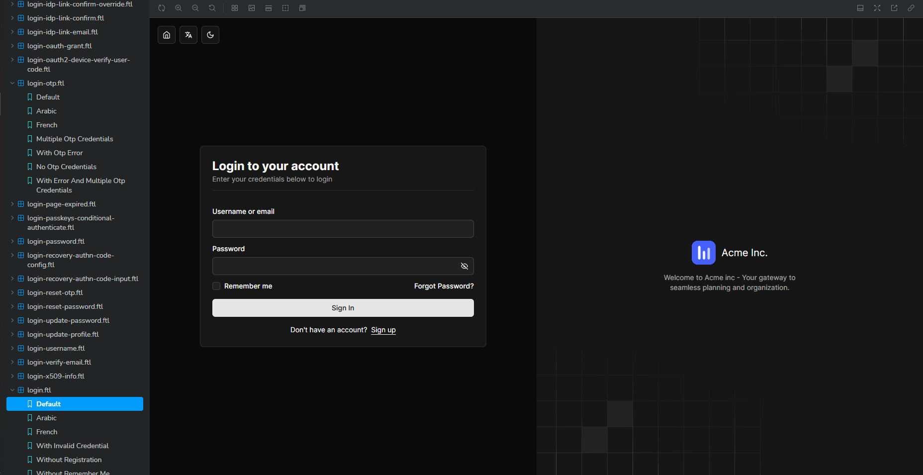 Keycloakify Custom Theme